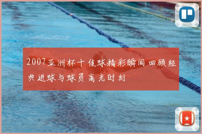 2007亚洲杯十佳球精彩瞬间回顾经典进球与球员高光时刻